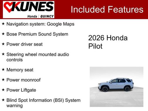 Platinum White Pearl 2026 Honda Pilot Touring S