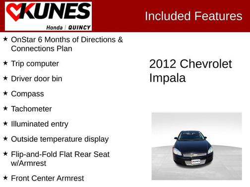 Black 2012 Chevrolet Impala LT