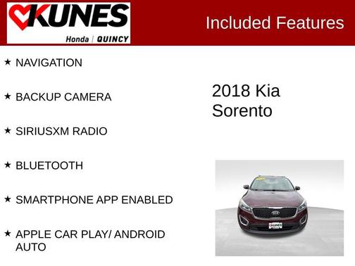 Sangria Red 2018 Kia Sorento LX