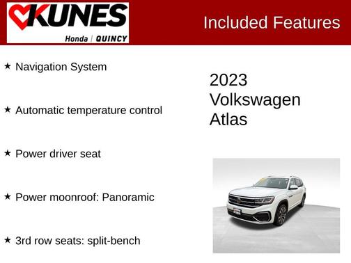 Pure White 2023 Volkswagen Atlas 3.6L SEL Premium R-Line
