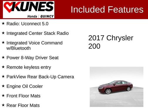 Velvet Red Pearlcoat 2017 Chrysler 200 LX