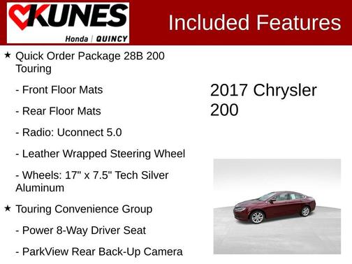 Velvet Red Pearlcoat 2017 Chrysler 200 LX