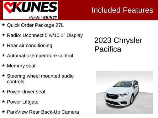 Bright White Clearcoat 2023 Chrysler Pacifica Touring-L