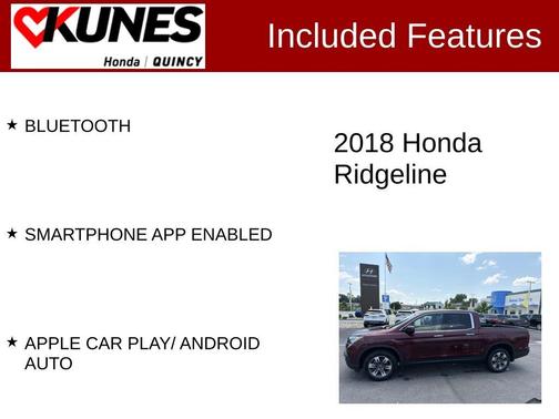 Red 2018 Honda Ridgeline RTL-E