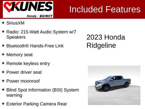 Silver 2023 Honda Ridgeline RTL