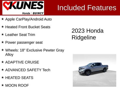Silver 2023 Honda Ridgeline RTL