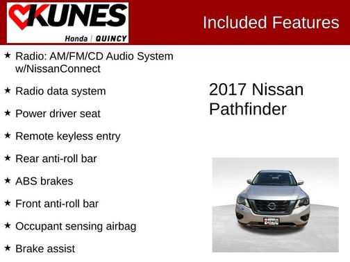 Brilliant Silver Metallic 2017 Nissan Pathfinder SV
