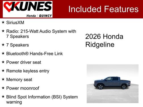Sonic Gray Pearl 2026 Honda Ridgeline RTL