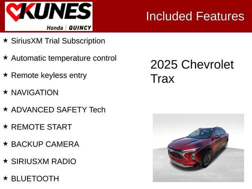 Crimson Metallic 2025 Chevrolet Trax LT