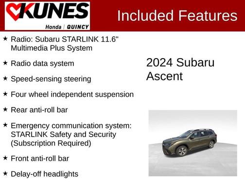 Green Metallic 2024 Subaru Ascent Premium