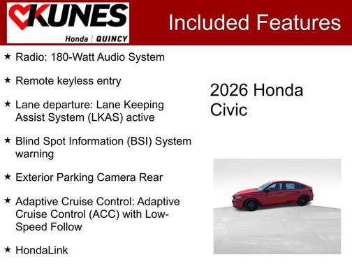 Rallye Red 2026 Honda Civic Sport