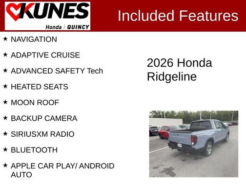Sonic Gray Pearl 2026 Honda Ridgeline RTL