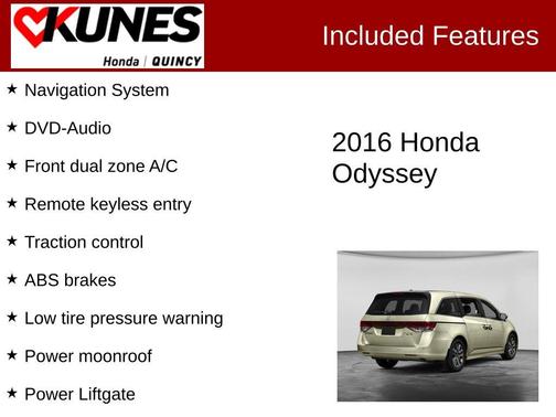 Obsidian Blue Pearl 2016 Honda Odyssey Touring Elite