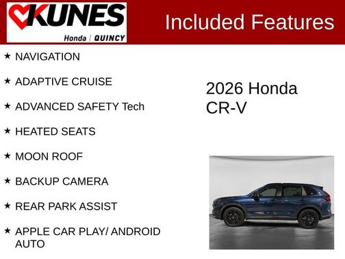 Blue 2026 Honda CR-V Hybrid Sport Touring