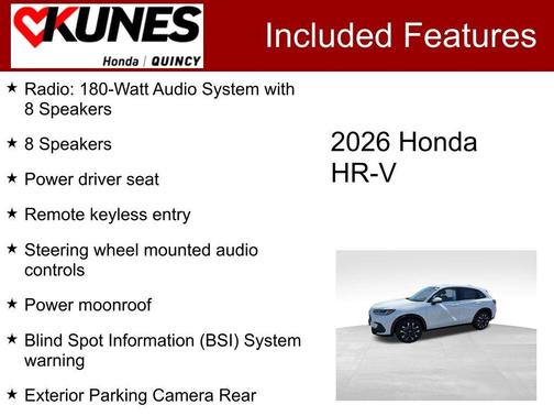 Platinum White Pearl 2026 Honda HR-V EX-L