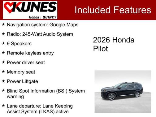 Crystal Black Pearl 2026 Honda Pilot EX-L