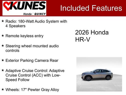 Solar Silver Metallic 2026 Honda HR-V LX