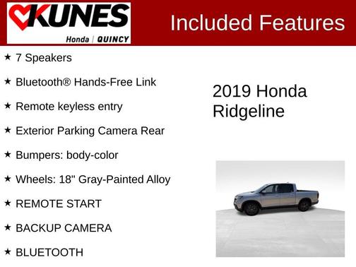 Silver 2019 Honda Ridgeline Sport