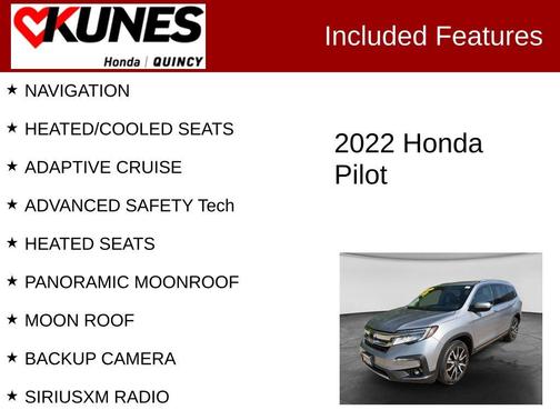 Silver 2022 Honda Pilot Elite