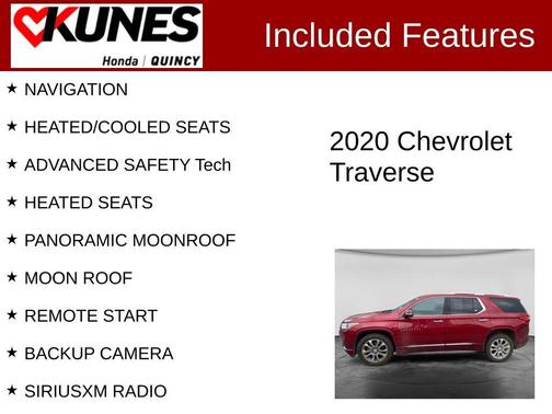 Cajun Red Tintcoat 2020 Chevrolet Traverse Premier