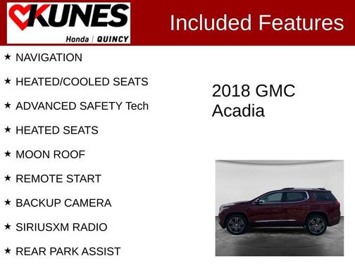 Crimson Red Tintcoat 2018 GMC Acadia Denali