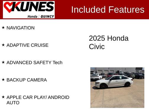 White 2025 Honda Civic Sport