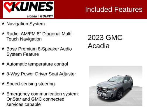 Silver 2023 GMC Acadia SLT