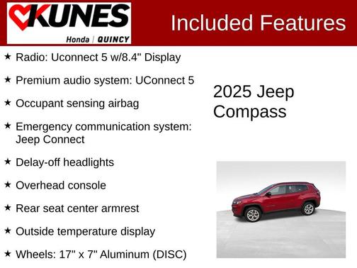Red 2025 Jeep Compass Latitude