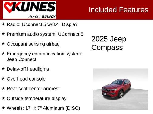 Red 2025 Jeep Compass Latitude