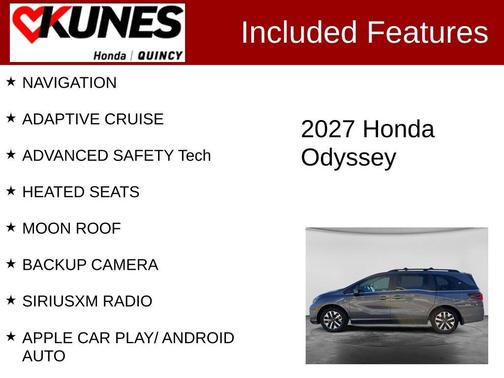 Modern Steel Metallic 2027 Honda Odyssey EX-L