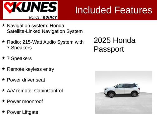 White 2025 Honda Passport TrailSport