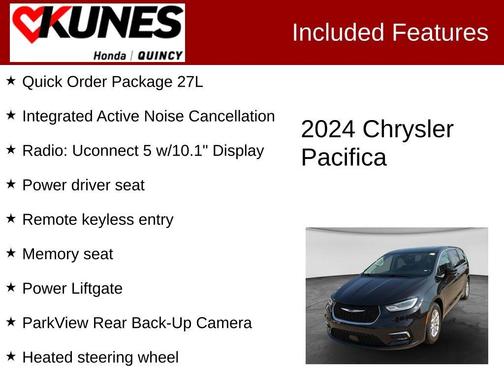 Brilliant Black Crystal Pearlcoat 2024 Chrysler Pacifica Touring-L