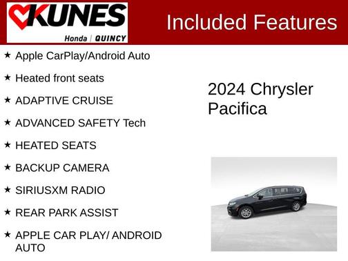 Brilliant Black Crystal Pearlcoat 2024 Chrysler Pacifica Touring-L