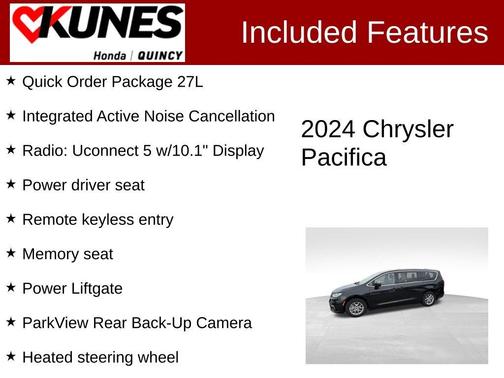 Brilliant Black Crystal Pearlcoat 2024 Chrysler Pacifica Touring-L