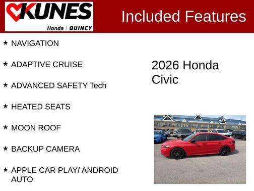 Red 2026 Honda Civic Hybrid