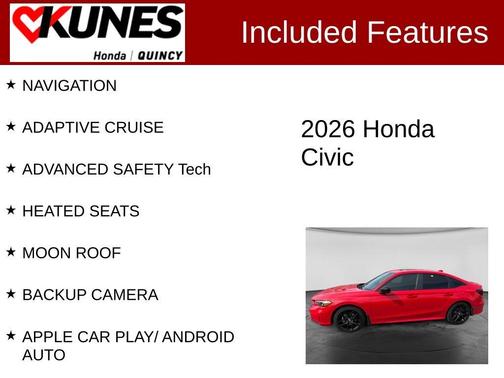 Red 2026 Honda Civic Hybrid
