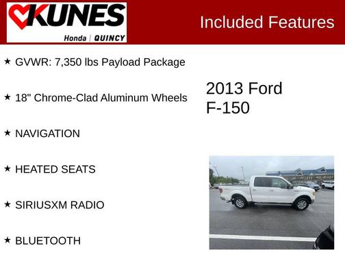 White Platinum Clearcoat Metallic 2013 Ford F-150 Lariat