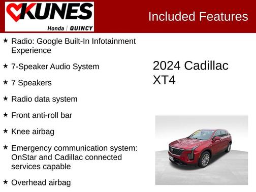 Radiant Red 2024 Cadillac XT4 Premium Luxury