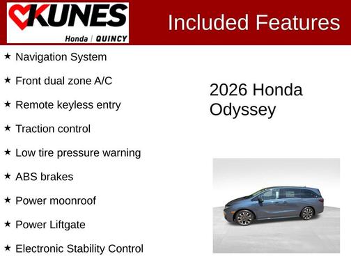 Smoke Blue 2026 Honda Odyssey Elite