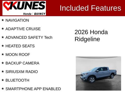 Sonic Gray Pearl 2026 Honda Ridgeline RTL