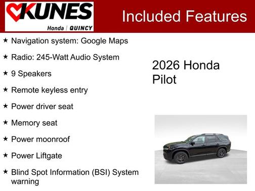 Crystal Black Pearl 2026 Honda Pilot TrailSport