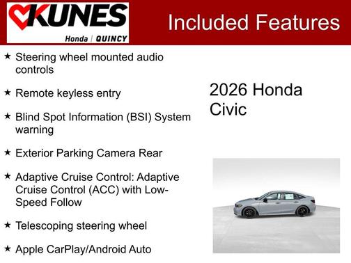 Urban Gray Pearl 2026 Honda Civic Sport
