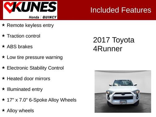 Super White 2017 Toyota 4Runner SR5