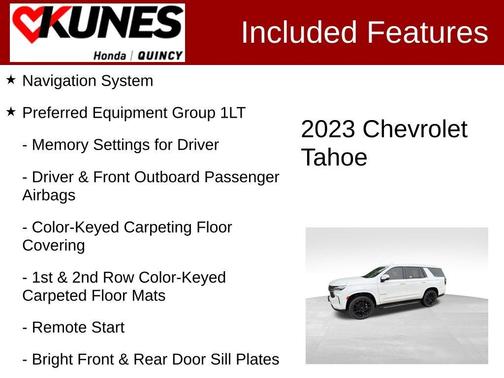 White 2023 Chevrolet Tahoe LT