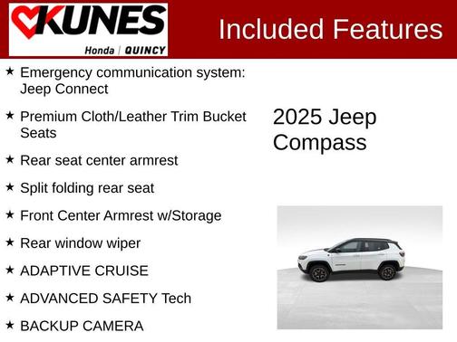 Bright White Clearcoat 2025 Jeep Compass Trailhawk