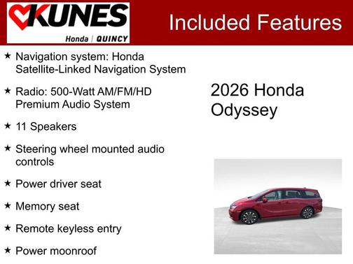 Radiant Red Metallic II 2026 Honda Odyssey Elite