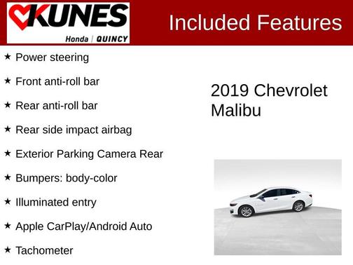 Summit White 2019 Chevrolet Malibu LT