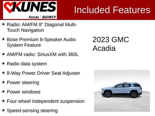 Summit White 2023 GMC Acadia SLT