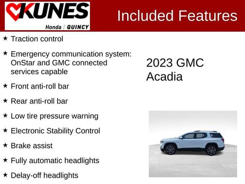 Summit White 2023 GMC Acadia SLT