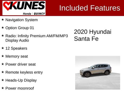 Shimmering Silver Pearl 2020 Hyundai SANTA FE 2.4 Limited